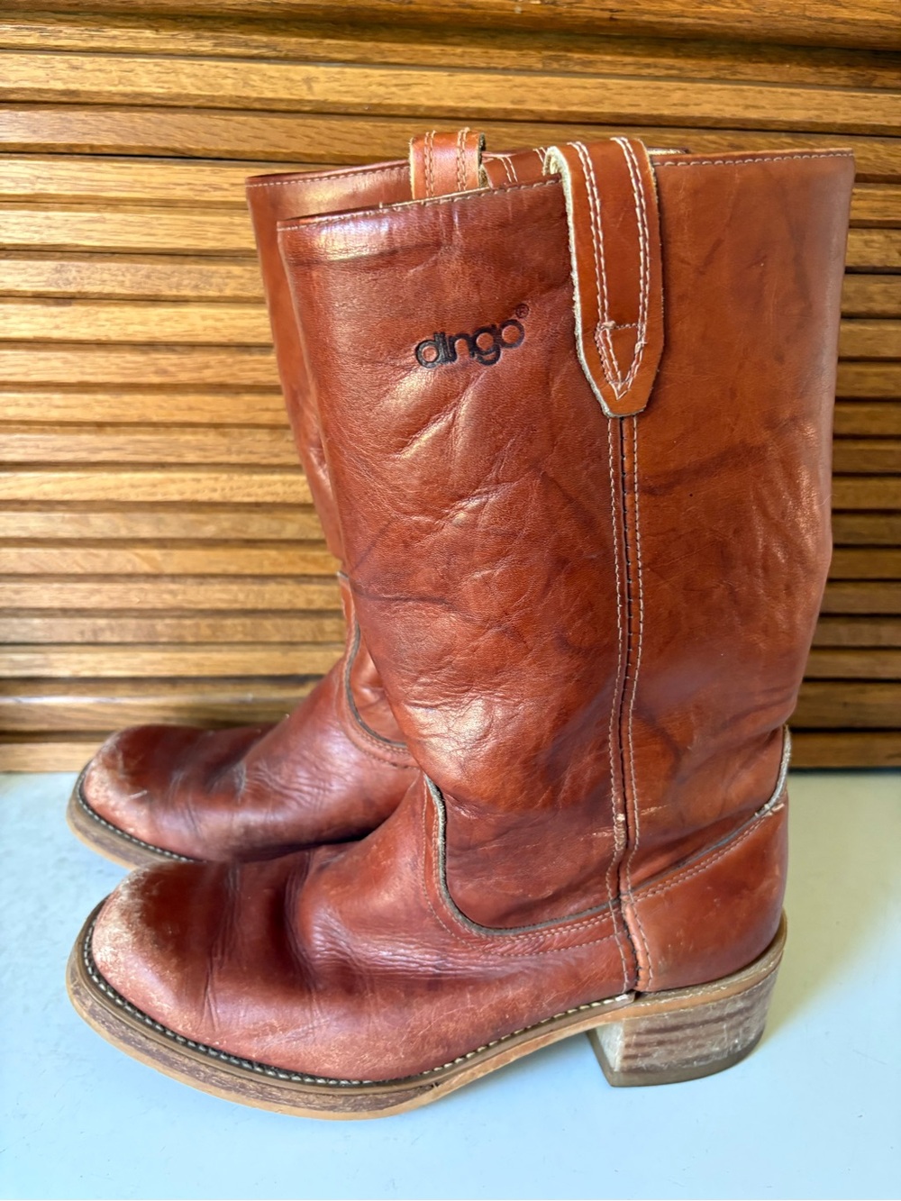 Vintage Dingo Acme Campus Boots 9.5 D Made in USA Chunky Brown